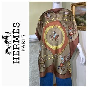 Hermes Paris Jean De Fougerolle "Pampa" Silk Scarf 90cm